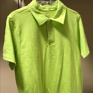 Youth boys neon green polo